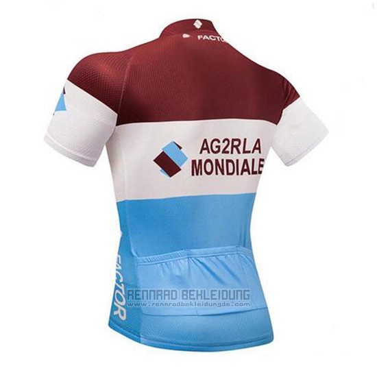 2018 Fahrradbekleidung Ag2r La Mondiale Braun und Wei Trikot Kurzarm und Tragerhose